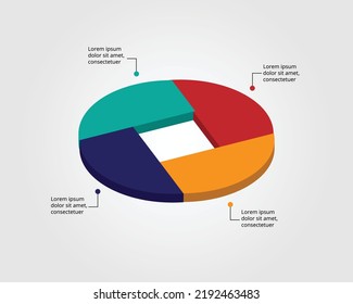 circle chart template for infographic for presentation for 4 element