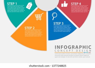 circle chart template for infographics Vector Illustration.