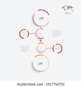 Circle Chart Timeline Minimal on white background