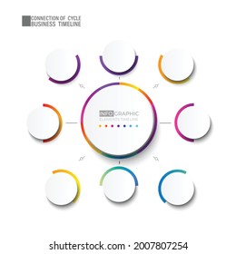 Circle chart Vector info graphic template for diagram presentation, chart, business concept with 8 or 9 element options