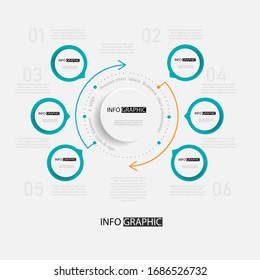 Circle  chart Vector infographic template for diagram presentation, chart, business concept with 5 or 6 elememt options