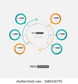 Circle  chart Vector infographic template for diagram presentation, chart, business concept with 5 or 6 elememt options