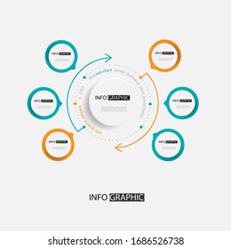 Circle  Chart Vector Infographic Template For Diagram Presentation, Chart, Business Concept With 5 Or 6 Elememt Options
