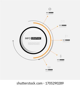 Circle chart Vector infographic template for diagram presentation, chart, business concept with 5 elememt options