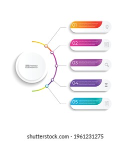 Circle chart Vector infographic template for diagram presentation, chart, business concept with 5 or 6 elements options