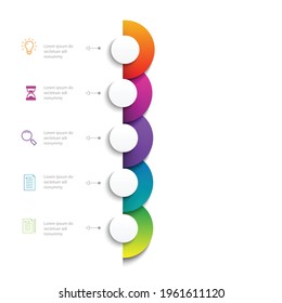 Circle chart Vector infographic template for diagram presentation, chart, business concept with 5 or 6 elements options
