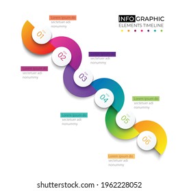 Circle chart Vector infographic template for diagram presentation, chart, business concept with 5 or 6 elements options