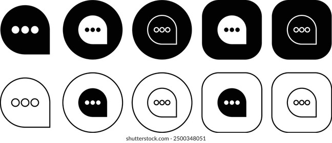 Circle chat redondeado negro Icono