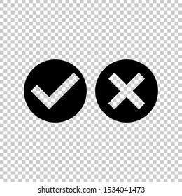circle check cross mark icon symbol design vector