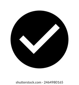 Circle with check symbol icon vector design in eps 10