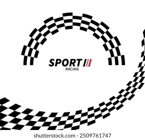 Circle checkerboard race. Checkered circle frame. Race flag. Racing Sport Checkered. Race motorsport concept. Vector illustration