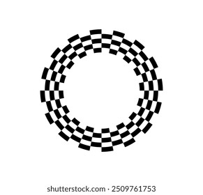 Circle checkerboard race. Checkered circle frame. Race flag. Racing Sport Checkered. Race motorsport concept. Vector illustration