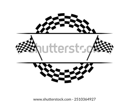 Circle checkerboard race. Checkered circle frame. Race flag. Racing Sport Checkered. Race motorsport concept. Vector illustration