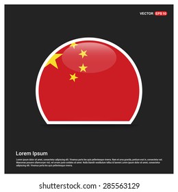 circle China flag Sticker