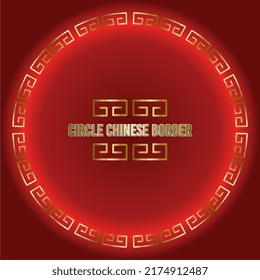 Circle Chinese Frame Border Editable Vector EPS