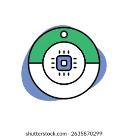 Circle Chip Icon vector stock illustration