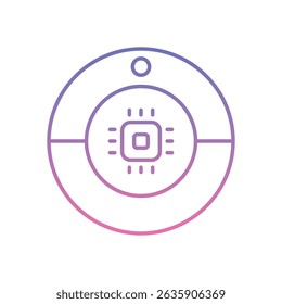 Vector de icono de chip de círculo ilustración de stock
