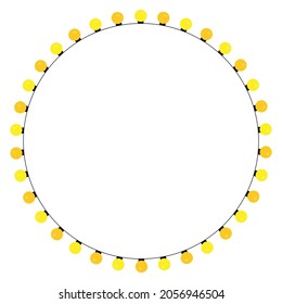 Circle Christmas lights vector icon