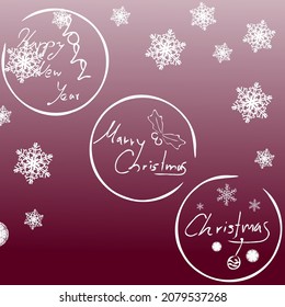 Circle christmas text stamp design. Decoration for holiday and new year festival.