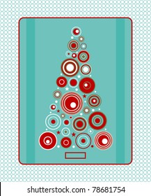 Circle christmas tree  red, blue,green,white