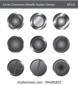 Circle Chromium Metallic Button Set Design