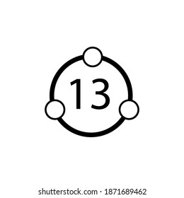 Circle and circles and number thirteen inside sign