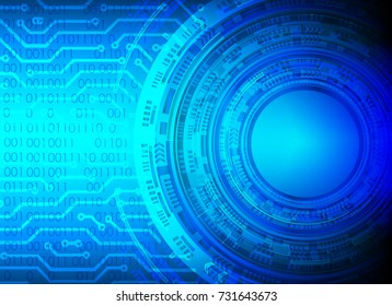 circle and circuit board digital technology background, abstract technology concept background, vector illustration.