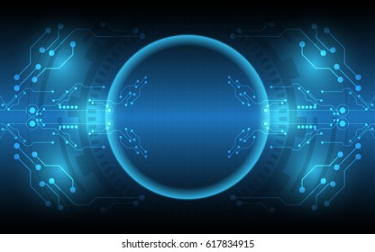 Circle and circuit board frame abstract technology background
