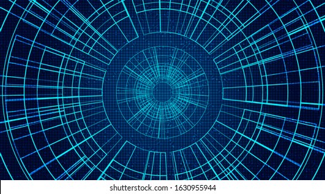 Circle Circuit Microchip on Technology Background,Hi-tech Digital and security Concept design,Free Space For text in put,Vector illustration.