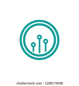 Circle Circuit Network Icon Symbol Vector
