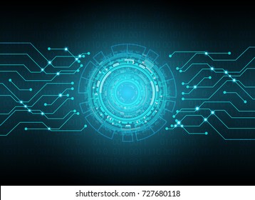 circle and circuit technology background, abstract technology concept background, vector illustration.