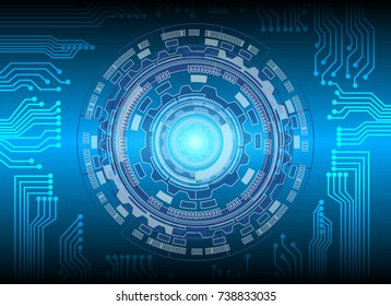 circle and circuit technology background, abstract technology concept background, vector illustration.