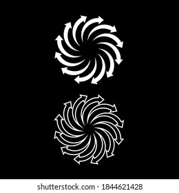 Circle of circular arrows color white