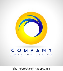 Circle Circular Logo Design. Abstract Circular Logo Vector Icon.