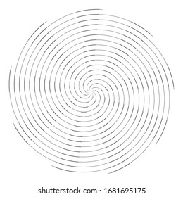 Circle circular rotation design element. Spiral lines pattern. Vector art.
