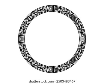 Circle circular shape frame border vector. Vintage modern border fame design illustration with empty blank place for title text isolated on white 