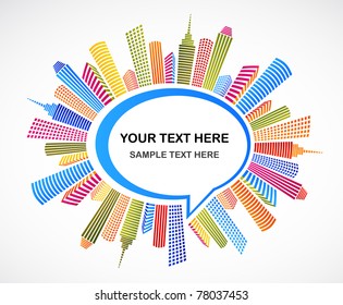 circle city with speech bubble