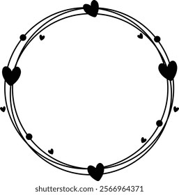 Circle clip art design on plain white transparent isolated background for card, shirt, hoodie, sweatshirt, apparel, tag, mug, icon, poster or badge