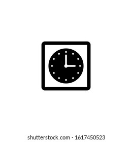 Circle Clock. Black simple vector icon