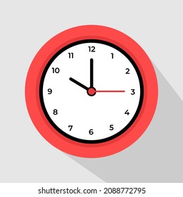 Circle clock face isolated on white background. 10 o'clock. Vector illustration