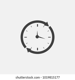 circle clock icon vector. circle time icon vector