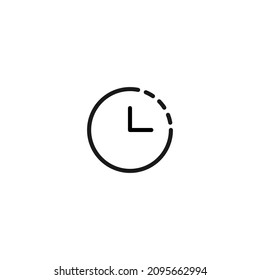 Icono de la línea de reloj circular que es simbólico para la fecha límite, la gestión del tiempo, tiempo limitado.