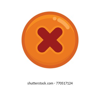 circle close button. cancel button. wrong sign flat style vector illustration