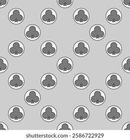 Circle with Clubs Playing Card Suit vector concept colored seamless pattern or background