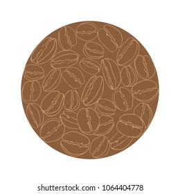 Circle coffee beans frame isolated on white background. Design element for cafe menu or coffee shops.