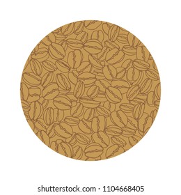 Circle coffee beans frame isolated on white background. Design element for cafe menu or coffee shops.