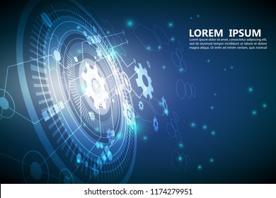 circle cog abstract technology background design