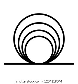 Circle coil icon. Outline circle coil vector icon for web design isolated on white background