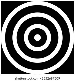 circle collage forming a black target board with white lines. Dartboard symbol element design. Illustration design with sports theme, board game, shooting target