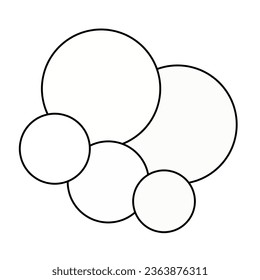 Circle collage line frame. Vector illustration
